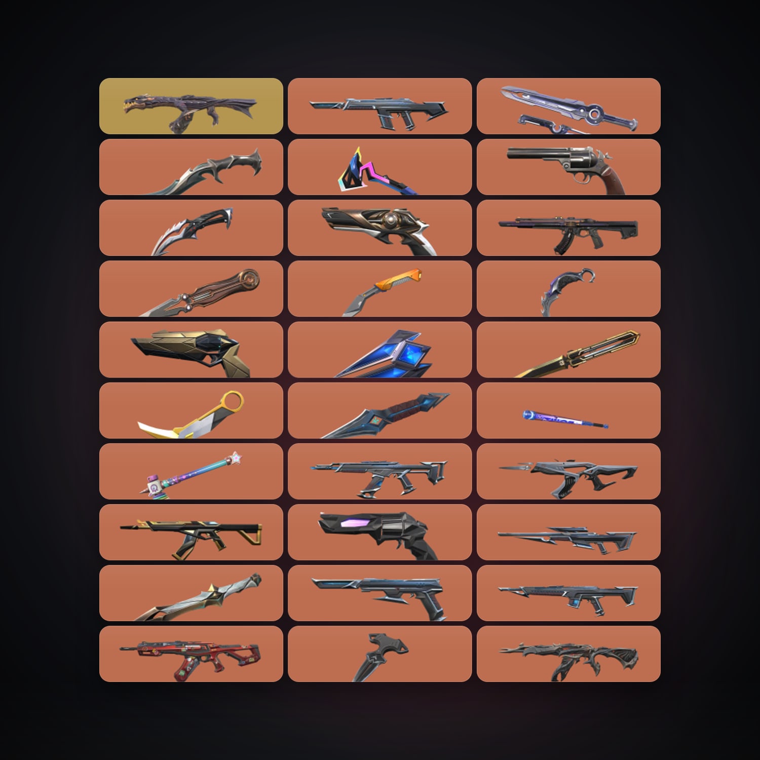 Valorant account: BR Bronze 3 locker — 15 knives, 140 skins, lvl 314 — HabibiAccounts