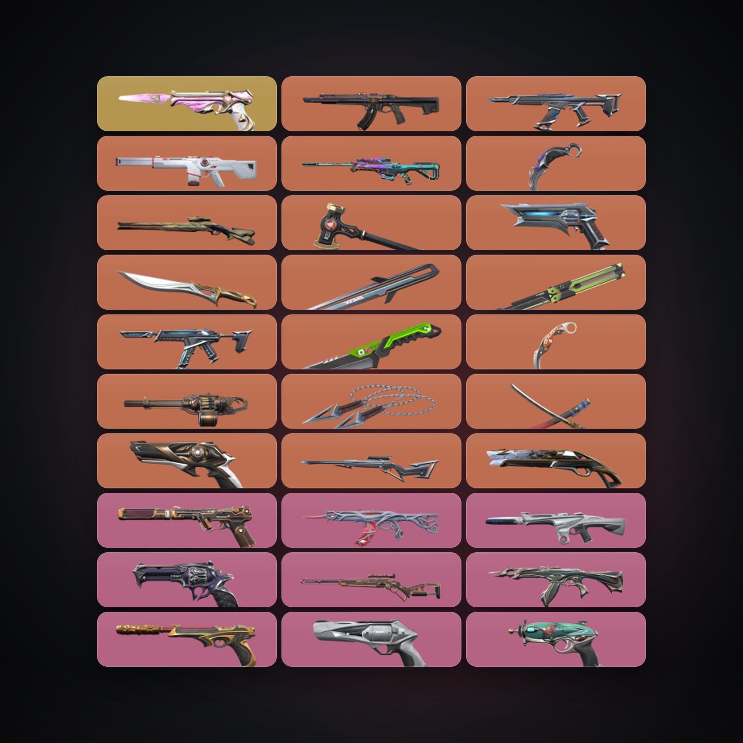 Valorant account: EU Plat 3 locker — 9 knives, 115 skins, lvl 216 — HabibiAccounts