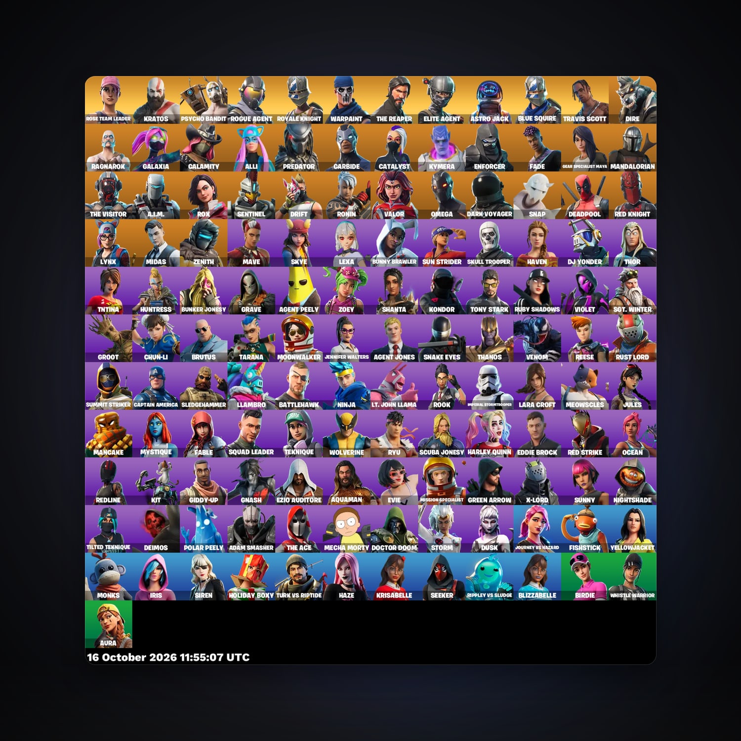 Fortnite account with Carbide & Dire — 133 skins — 850 V-Bucks — lvl 1056 — HabibiAccounts