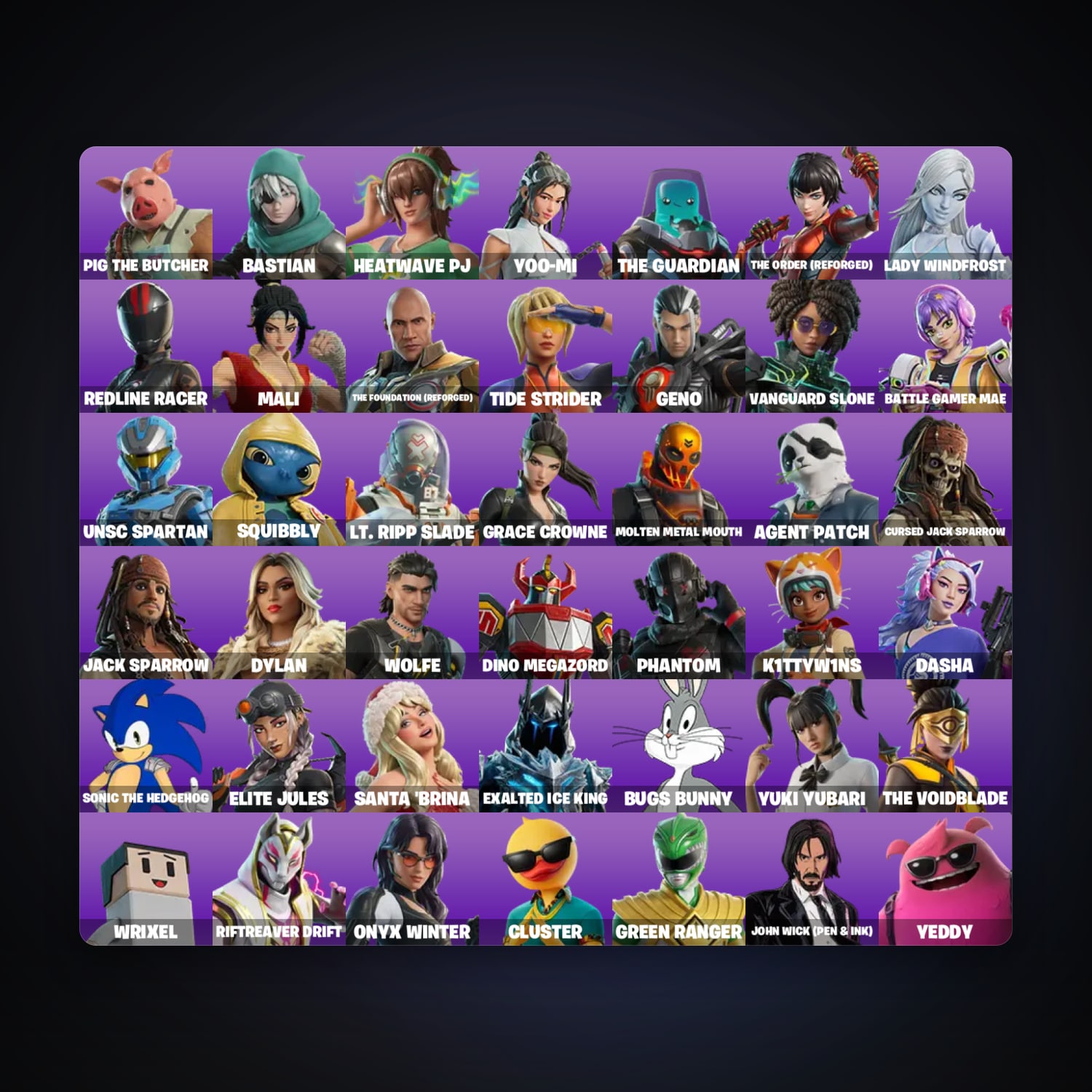 Fortnite account with Pig the Butcher & Bastian — 44 skins — lvl 1053 — HabibiAccounts