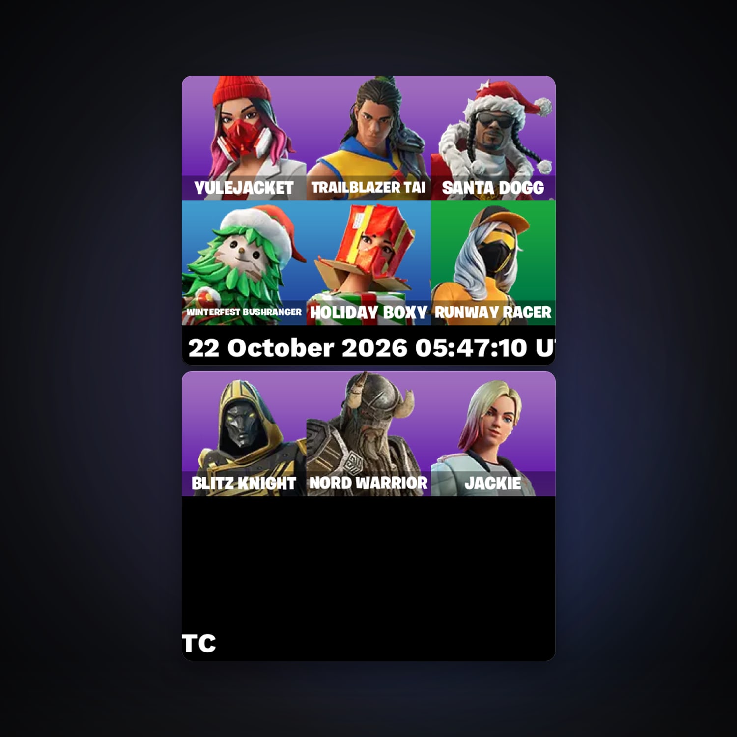 Fortnite account with Santa Dogg & Nord Warrior — 9 skins — 500 V-Bucks — lvl 440 — HabibiAccounts
