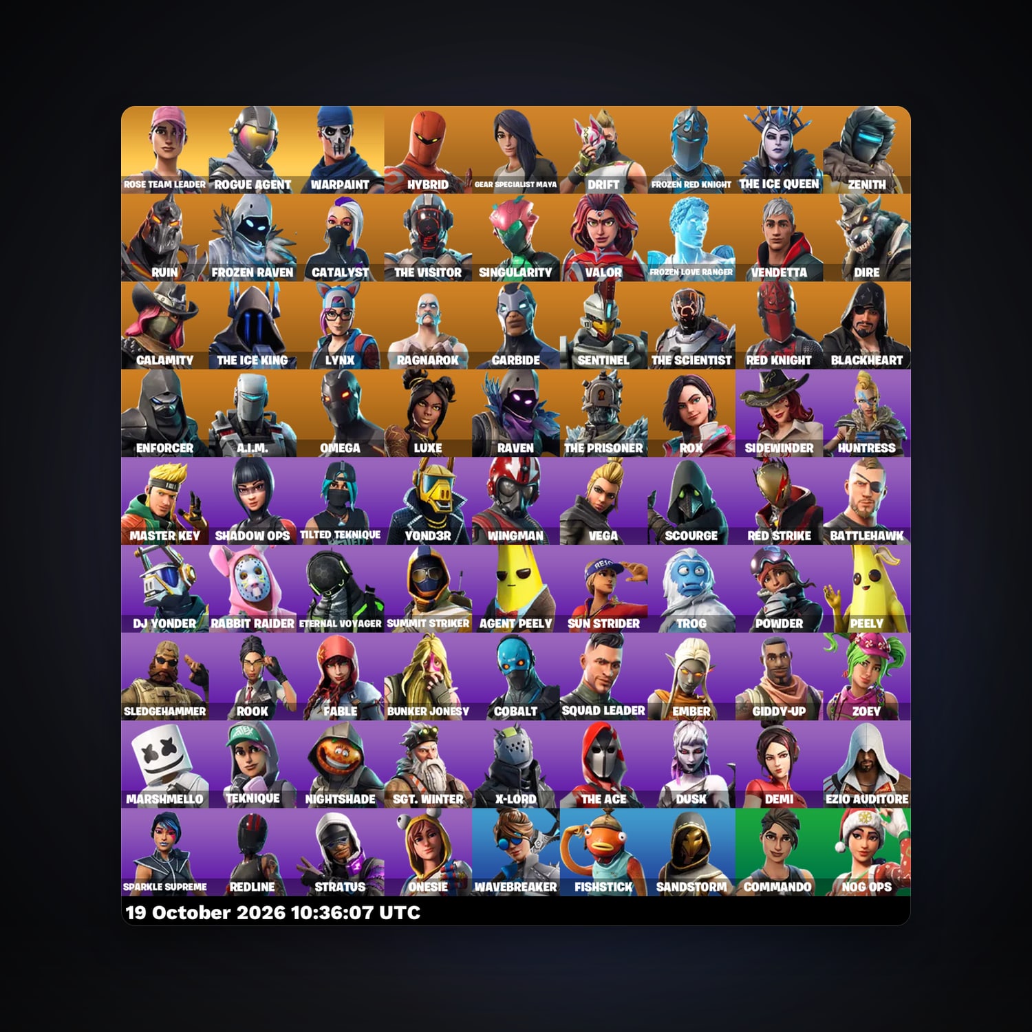 Fortnite account with Rogue Agent & Drift — 81 skins — 1.1K V-Bucks — lvl 573 — HabibiAccounts