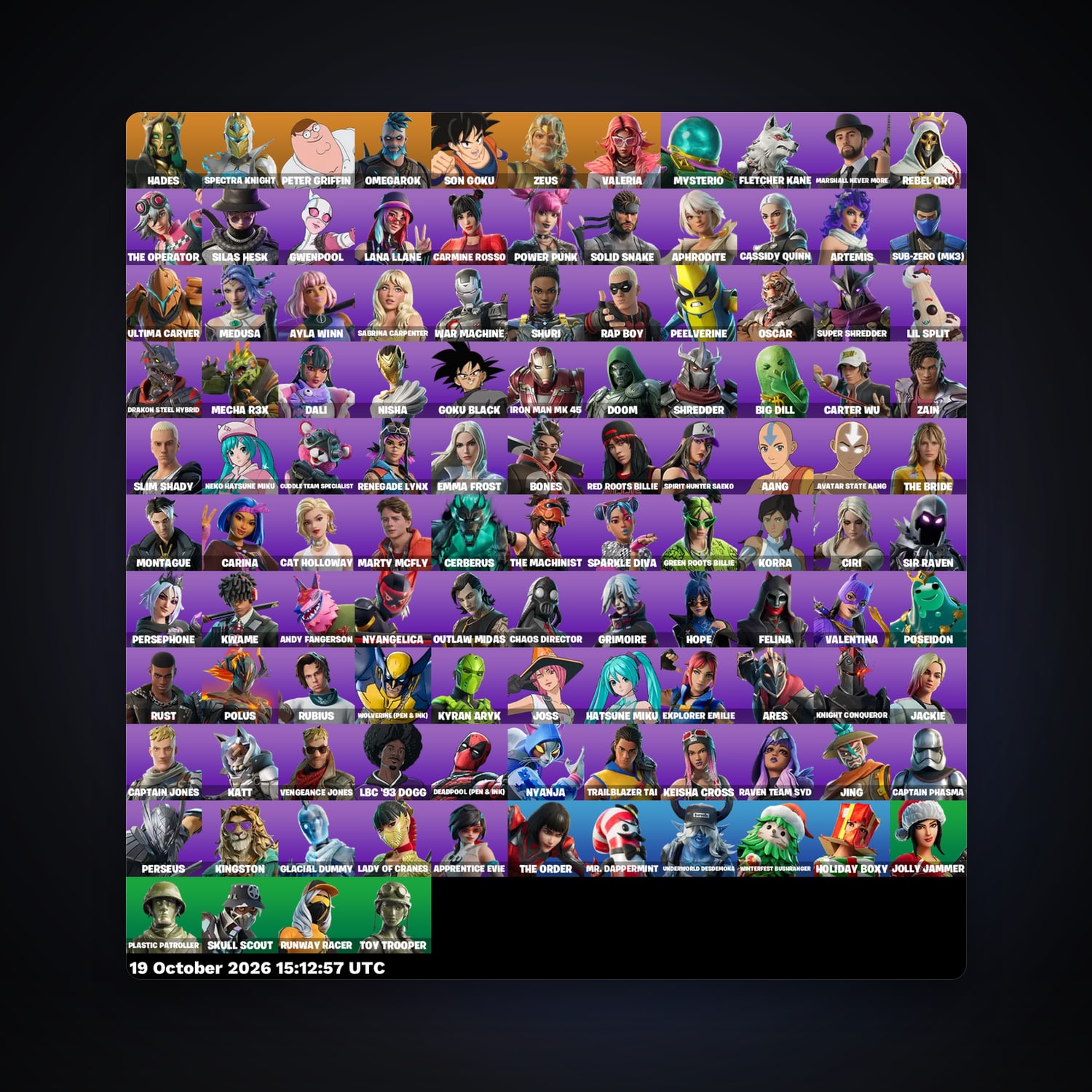 Fortnite account with Hades & Spectra Knight — 114 skins — 1.6K V-Bucks — lvl 1455 — HabibiAccounts