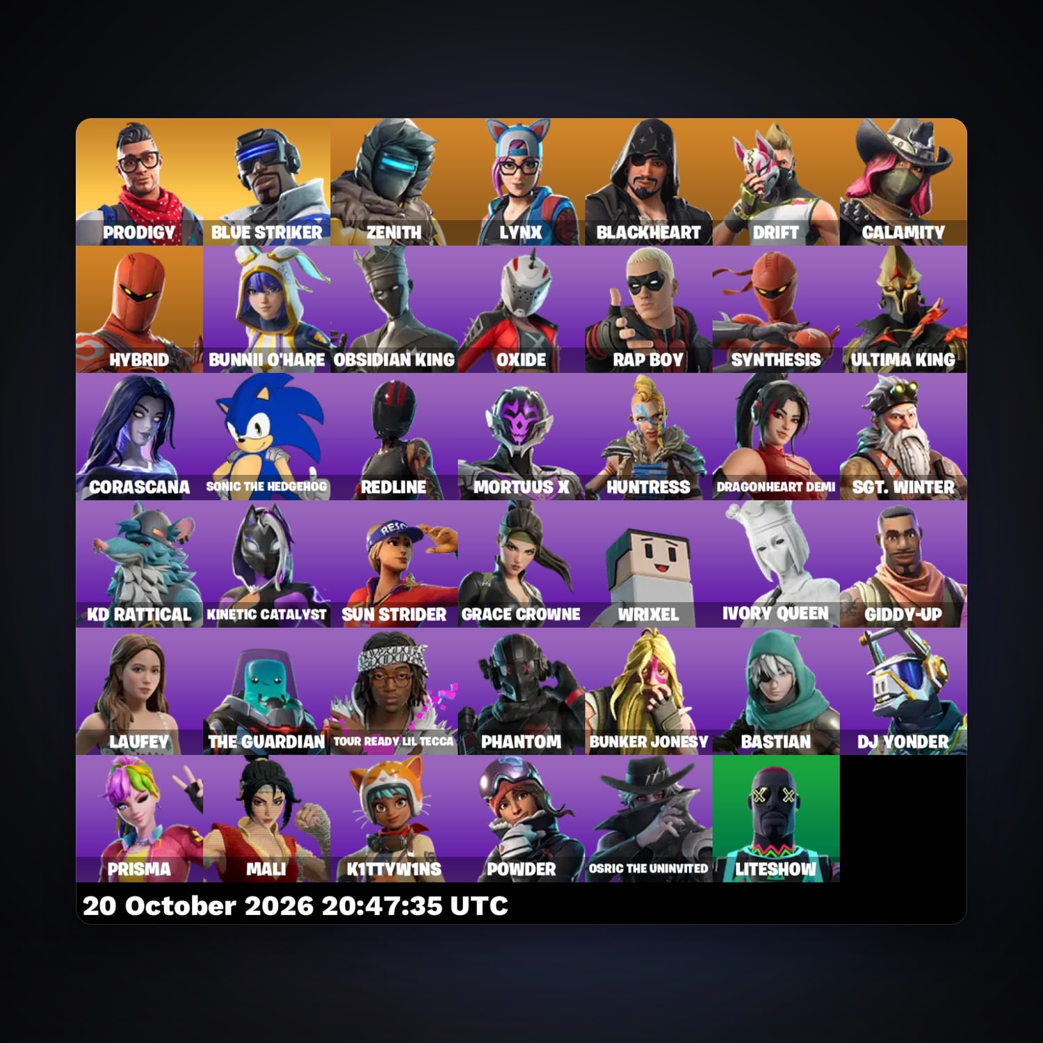 Fortnite account with Drift & Zenith — 41 skins — 300 V-Bucks — lvl 496 — HabibiAccounts