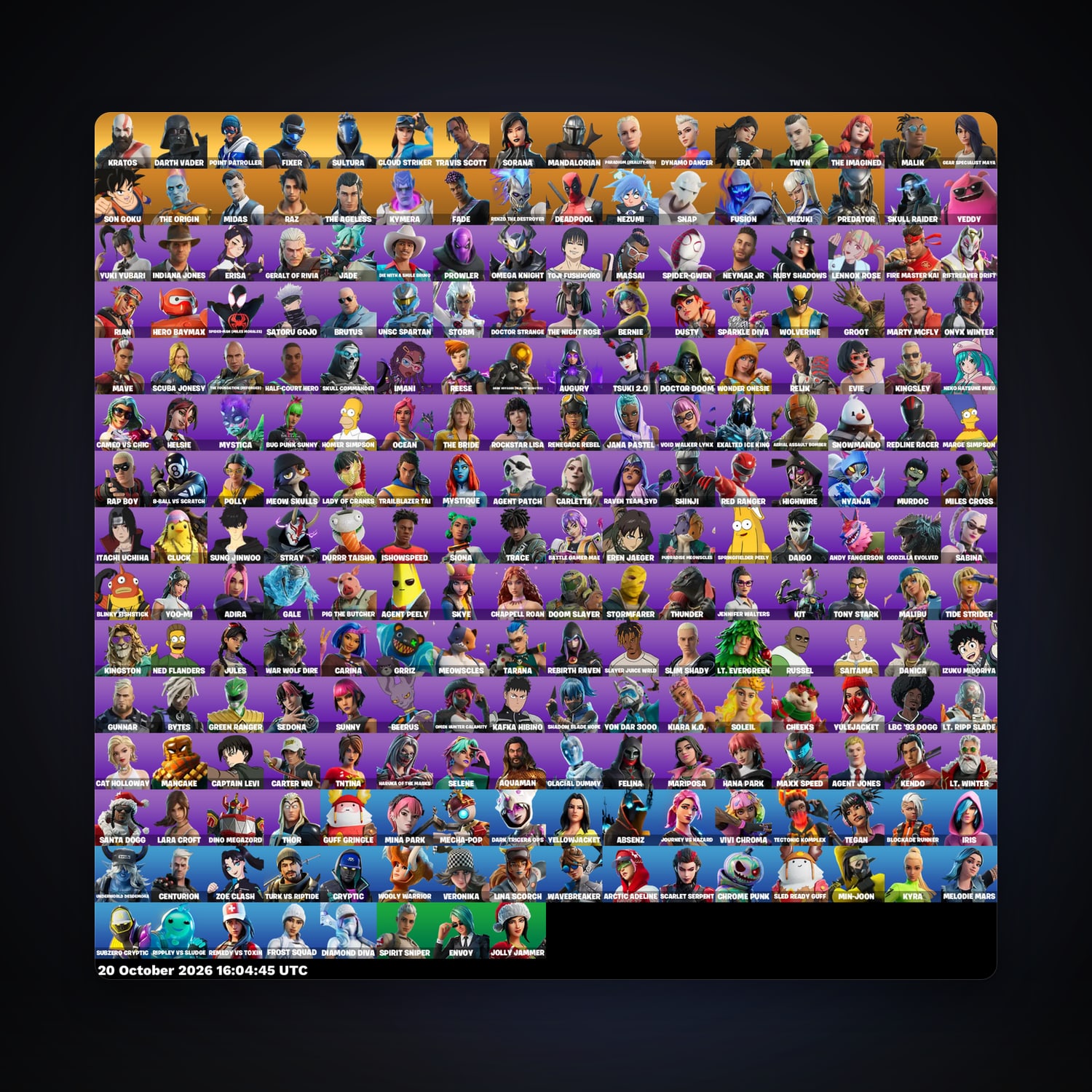 Fortnite account with Travis Scott & Sorana — 232 skins — 350 V-Bucks — lvl 2390 — HabibiAccounts