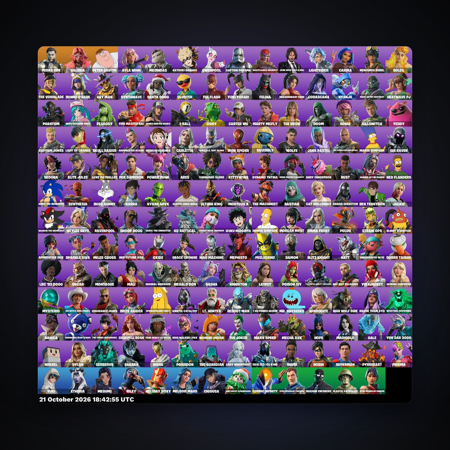 Fortnite account with Midas Rex & Valeria — 181 skins — 1.1K V-Bucks — lvl 1504 — HabibiAccounts