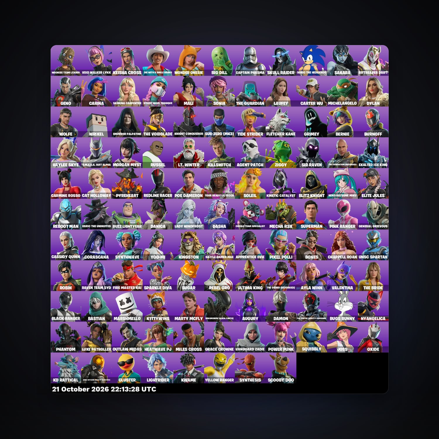 Fortnite account with Wookiee Team Leader & Void Walker Lynx — 118 skins — 150 V-Bucks — lvl 1588 — HabibiAccounts