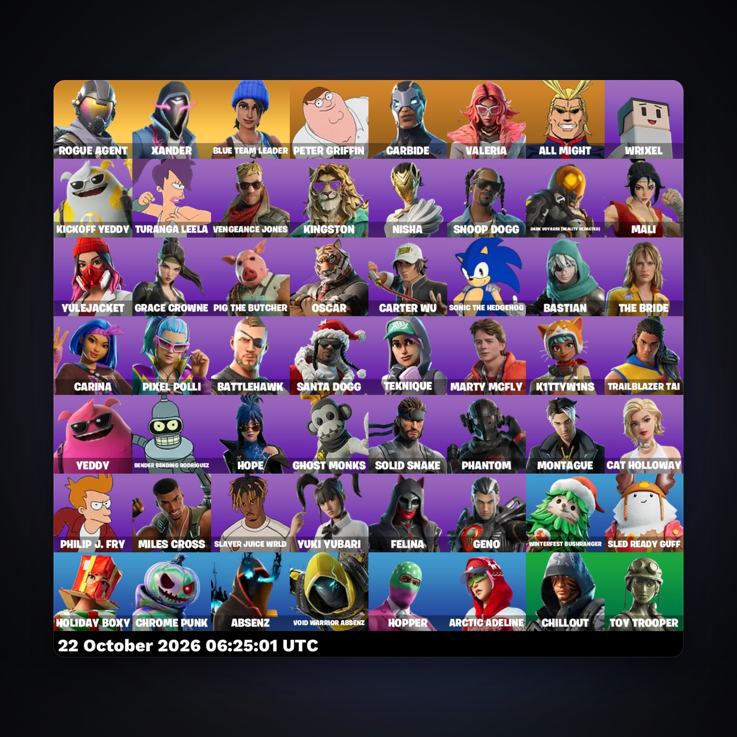 Fortnite account with Carbide & Peter Griffin — 56 skins — lvl 2859 — HabibiAccounts