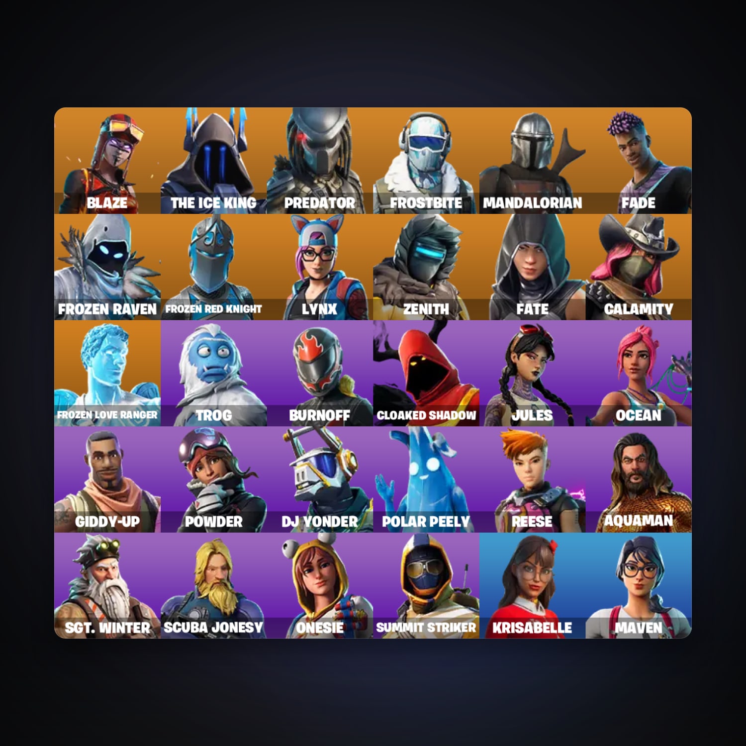 Fortnite account with The Ice King & Predator — 31 skins — 400 V-Bucks ...
