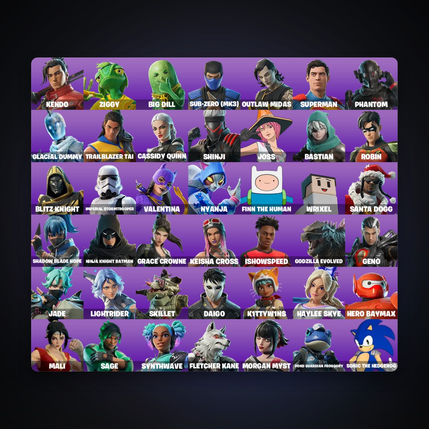 Fortnite account with Kendo & Ziggy — 43 skins — lvl 1002 — HabibiAccounts