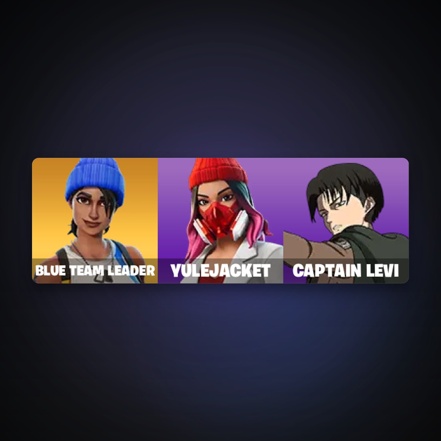 Fortnite account with Blue Team Leader & Yulejacket — 3 skins — 100 V ...
