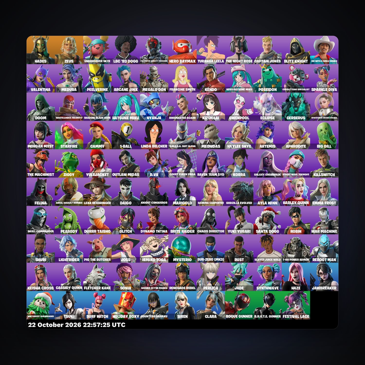 Fortnite account with Hades & Zeus — 109 skins — 400 V-Bucks — lvl 1814 — HabibiAccounts