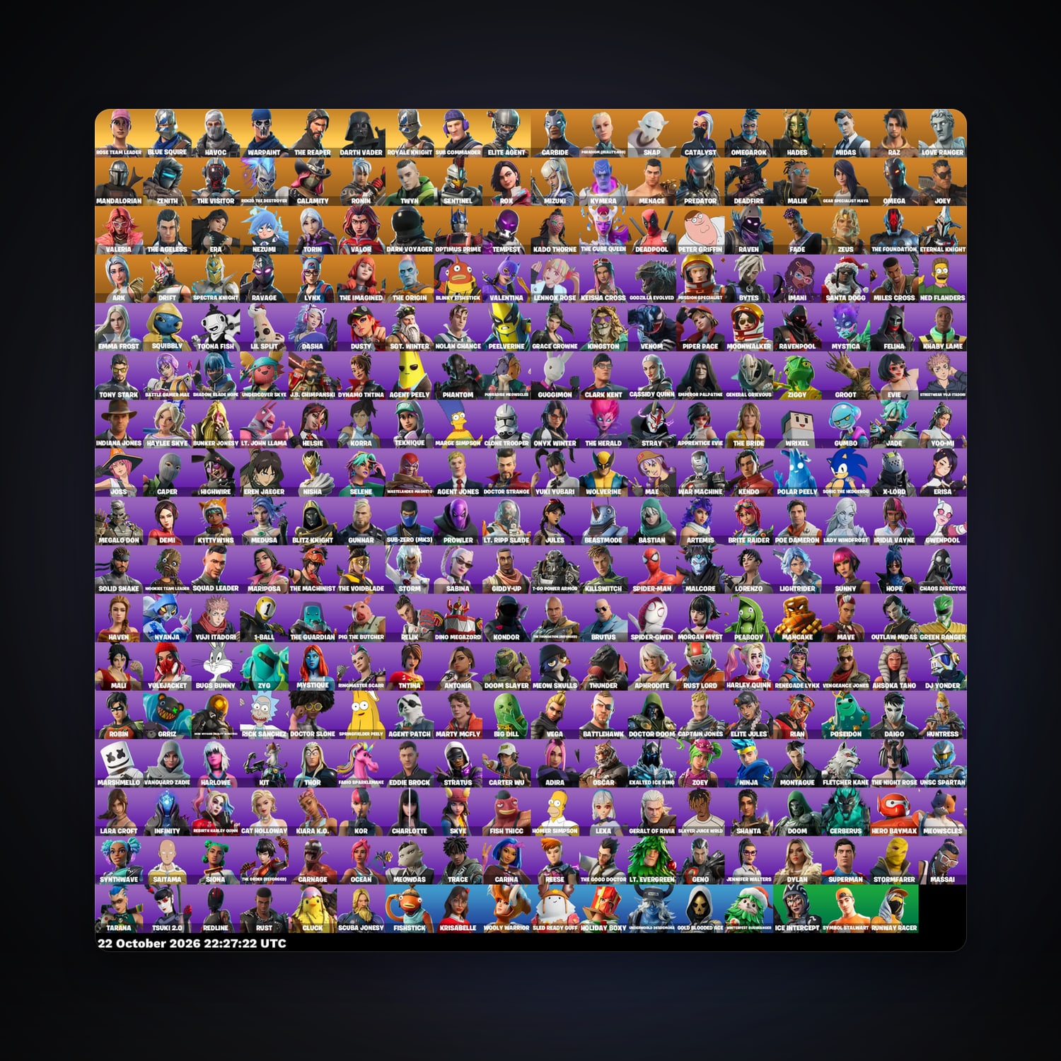 Fortnite account with Carbide & The Visitor — 305 skins — 400 V-Bucks — lvl 5510 — HabibiAccounts