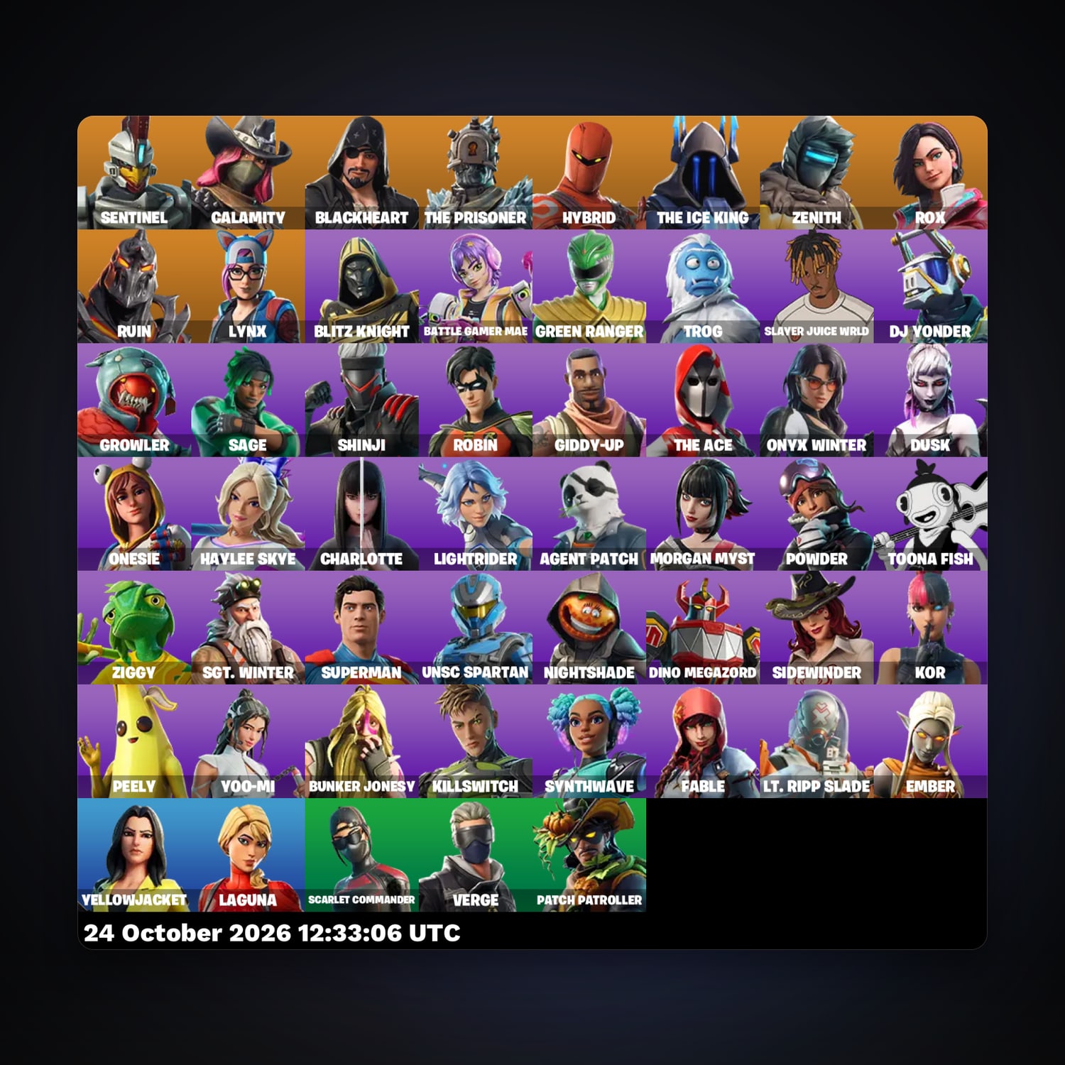 Fortnite account with Sentinel & Calamity — 53 skins — 50 V-Bucks — lvl 1596 — HabibiAccounts