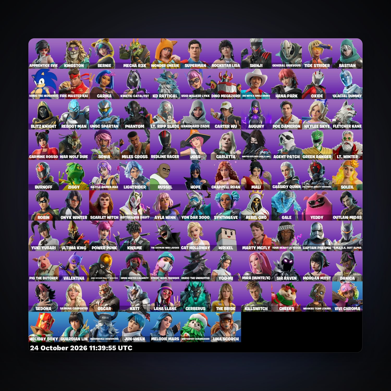 Fortnite account with Apprentice Evie & Kingston — 106 skins — 200 V-Bucks — lvl 966 — HabibiAccounts