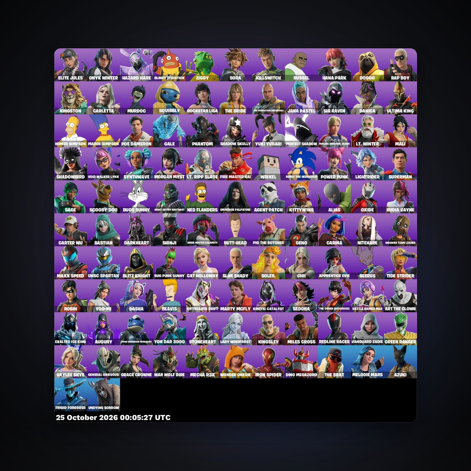 Fortnite account with Elite Jules & Onyx Winter — 112 skins — 900 V-Bucks — lvl 3247 — HabibiAccounts