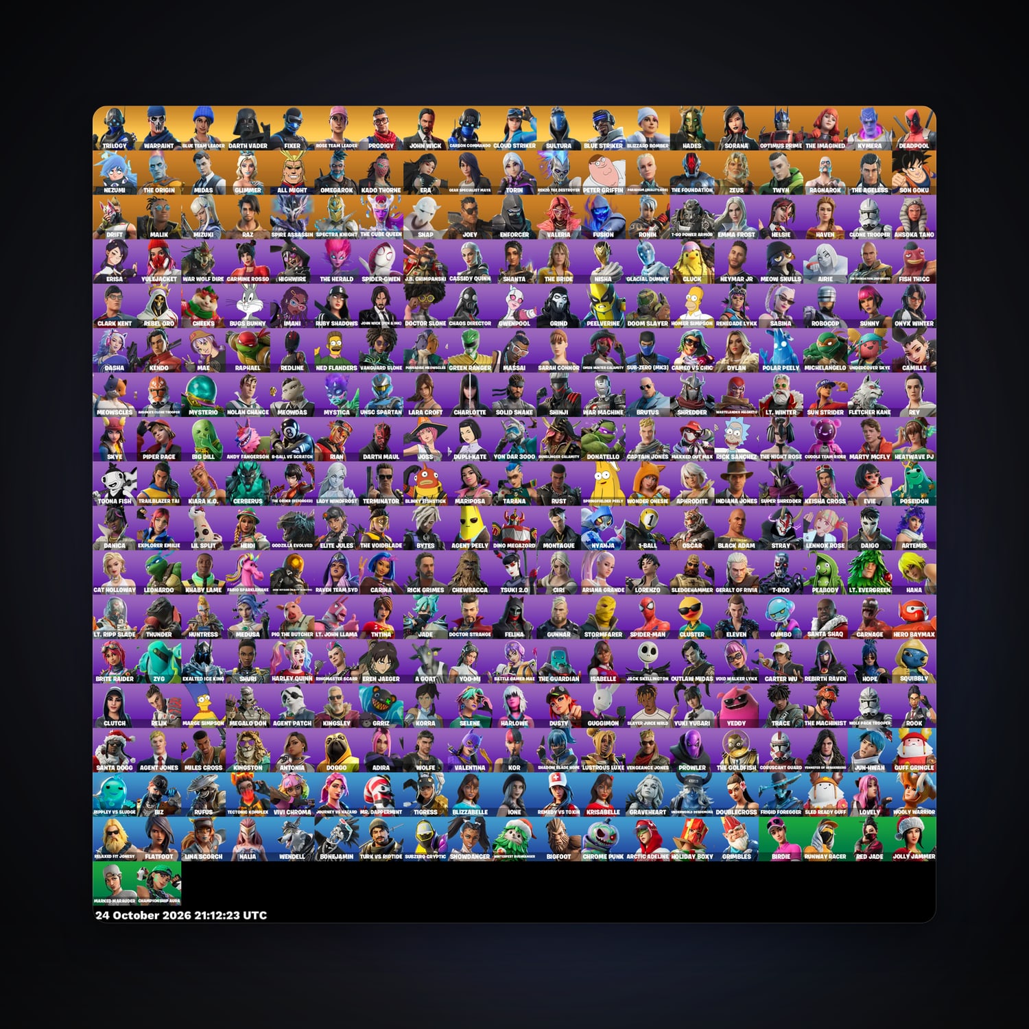 Warpaint · Rose Team Leader | 325 Skins | 4.5K V-Bucks | Level 5586 | 221 Wins
