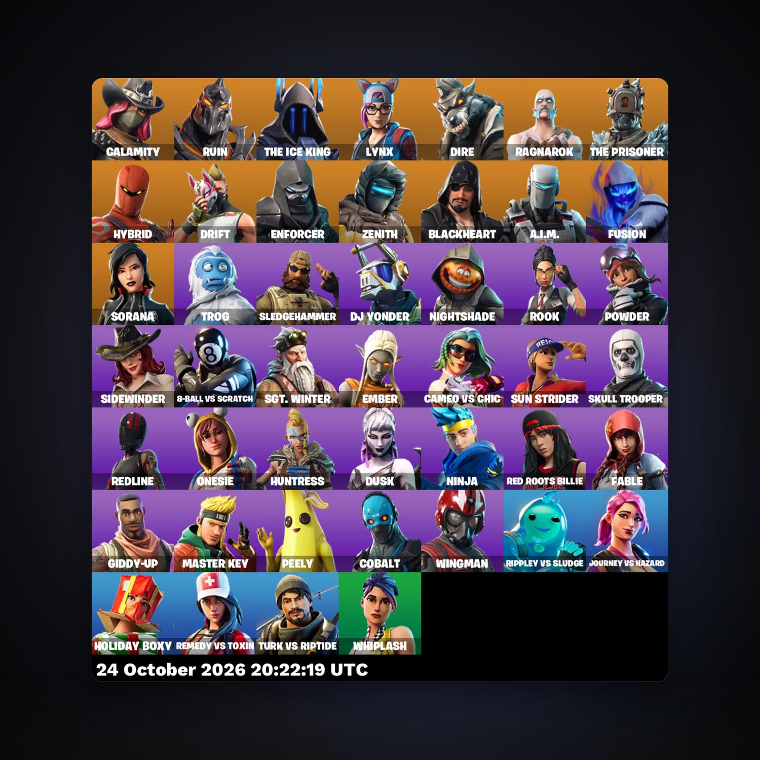 Fortnite account with Drift & Calamity — 46 skins — 200 V-Bucks — lvl 981 — HabibiAccounts