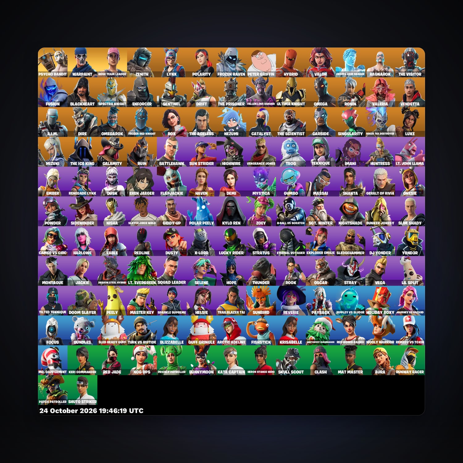 Fortnite account with The Visitor & Zenith — 145 skins — 200 V-Bucks — lvl 1516 — HabibiAccounts