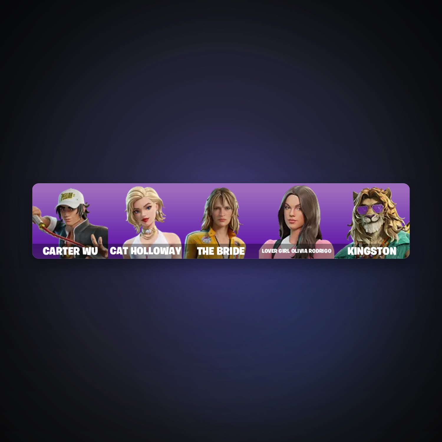 Fortnite account with Carter Wu & Cat Holloway — 5 skins — 150 V-Bucks — lvl 72 — HabibiAccounts