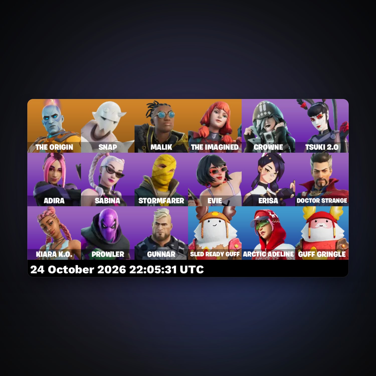 Fortnite account with The Origin & Snap — 18 skins — 200 V-Bucks — lvl 307 — HabibiAccounts