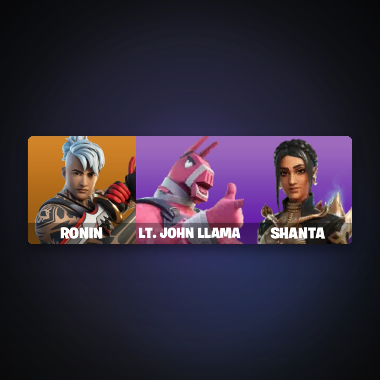 Fortnite account with Ronin & Lt. John Llama — 3 skins — 200 V-Bucks — lvl 54 — HabibiAccounts