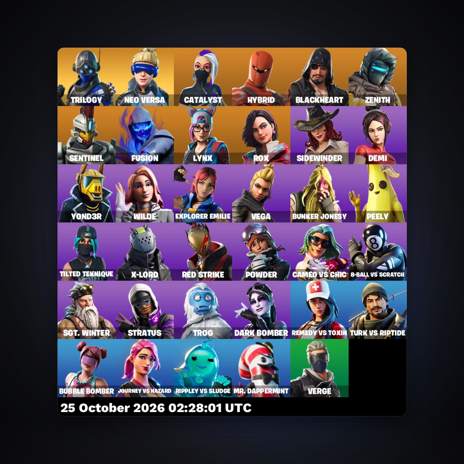 Fortnite account with Catalyst & Hybrid — 35 skins — lvl 717 — HabibiAccounts
