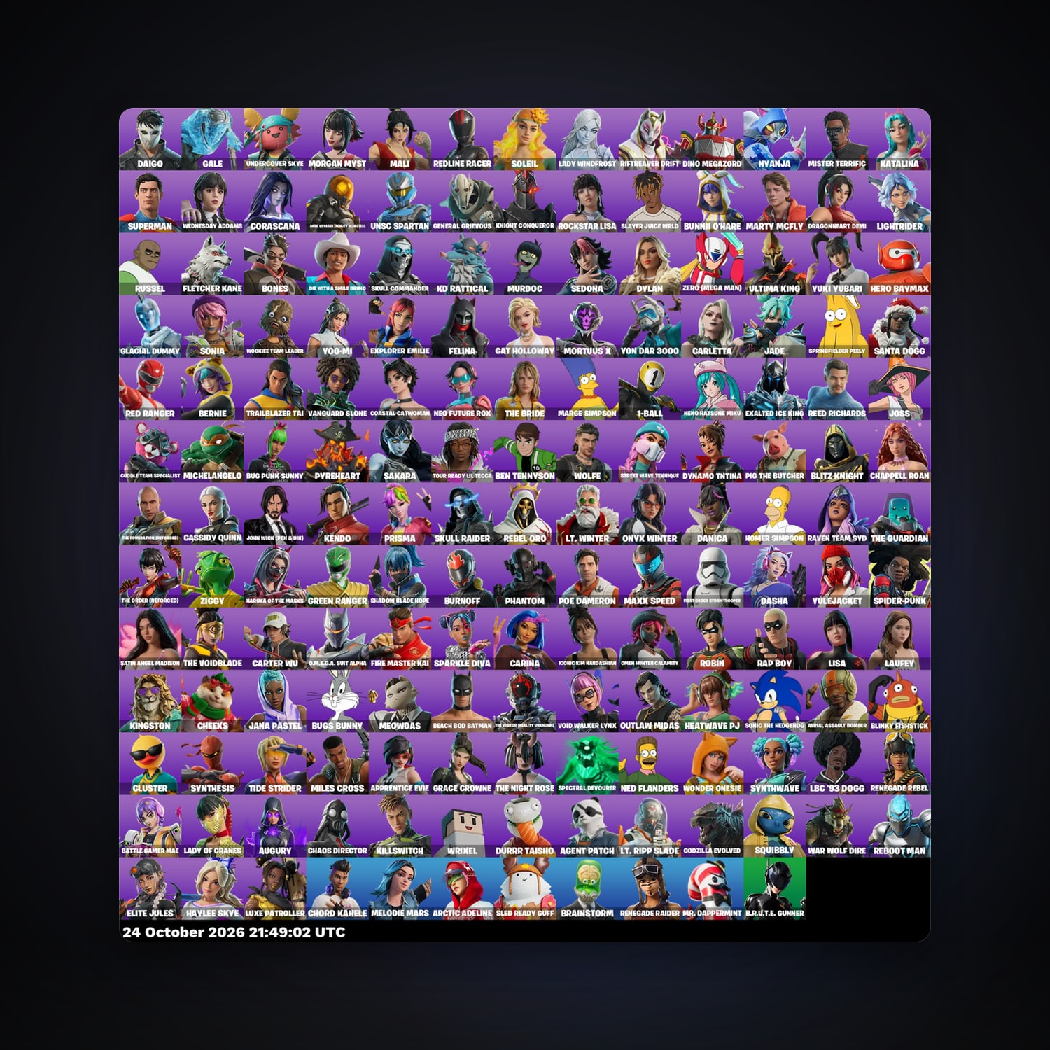 Fortnite account with Mister Terrific & Daigo — 167 skins — lvl 1457 — HabibiAccounts