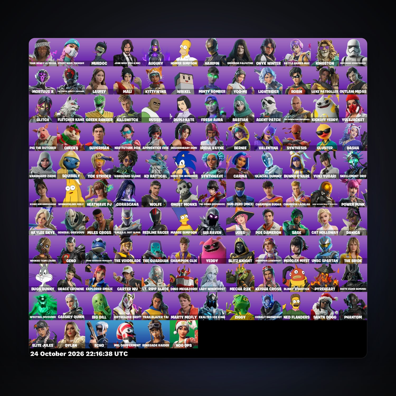 Fortnite account with Tour Ready Lil Tecca & Murdoc — 126 skins — 400 V-Bucks — lvl 2215 — HabibiAccounts