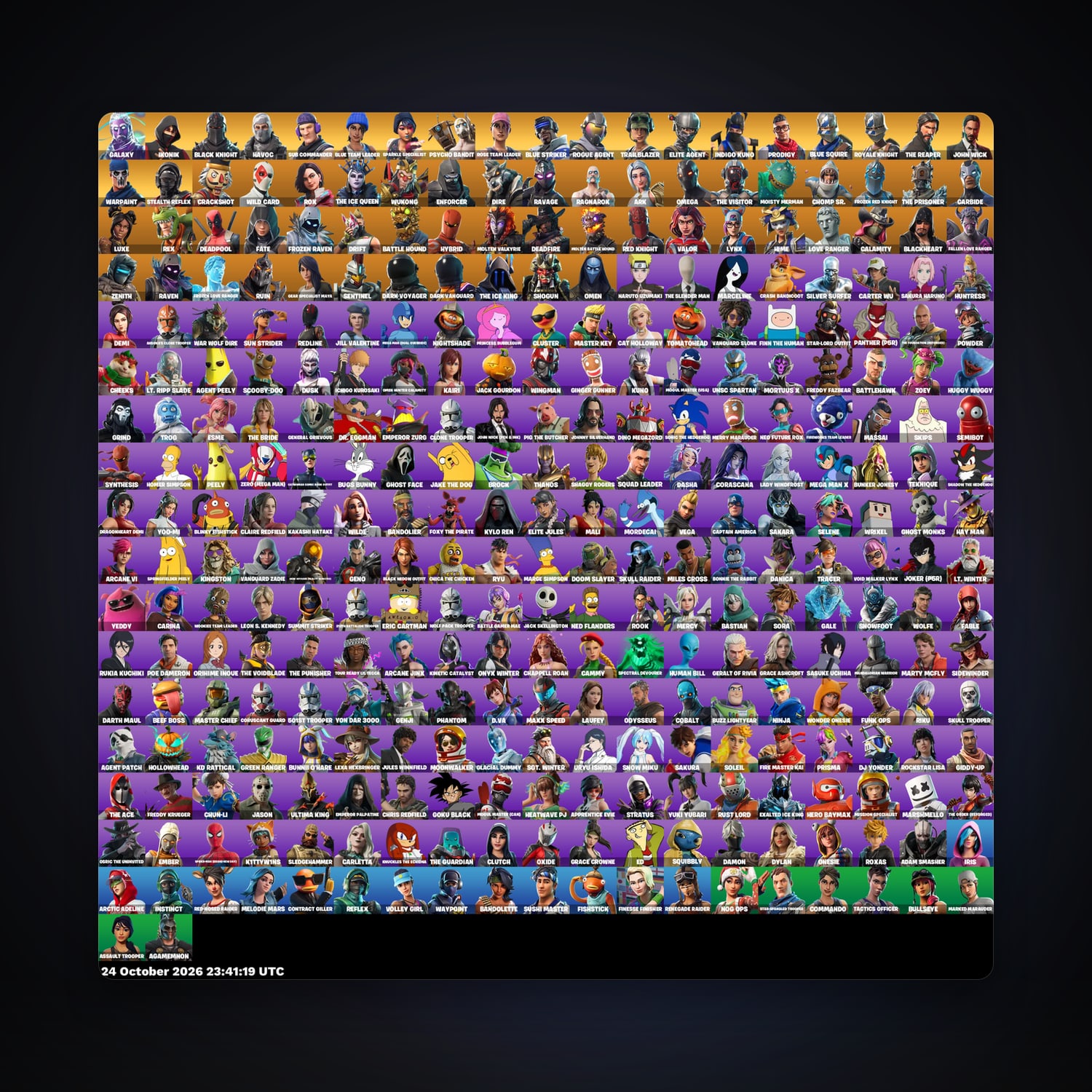 Fortnite account with Omega & The Visitor — 325 skins — 2.4K V-Bucks — lvl 1717 — HabibiAccounts