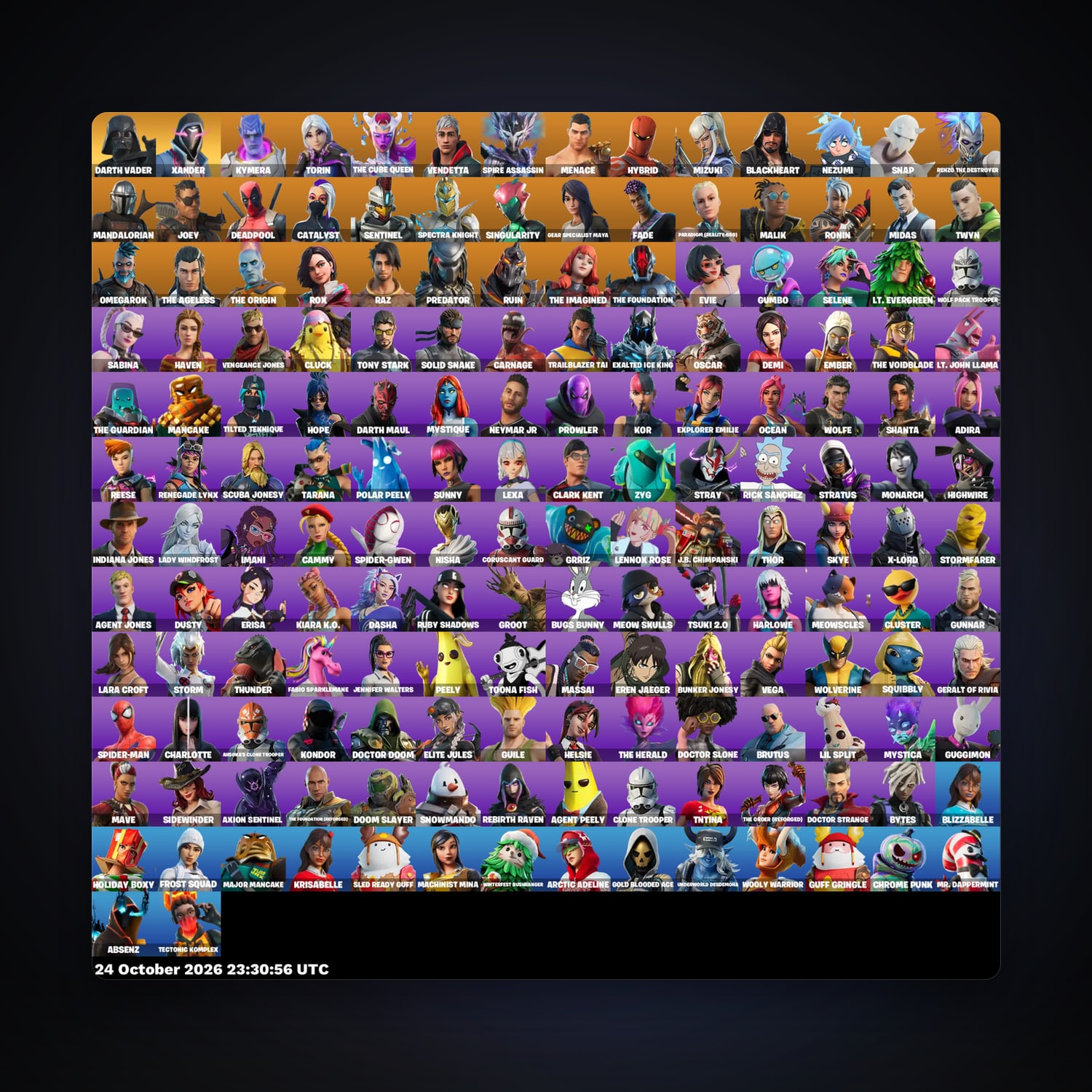 Fortnite account with Kymera & Torin — 170 skins — 350 V-Bucks — lvl 2326 — HabibiAccounts