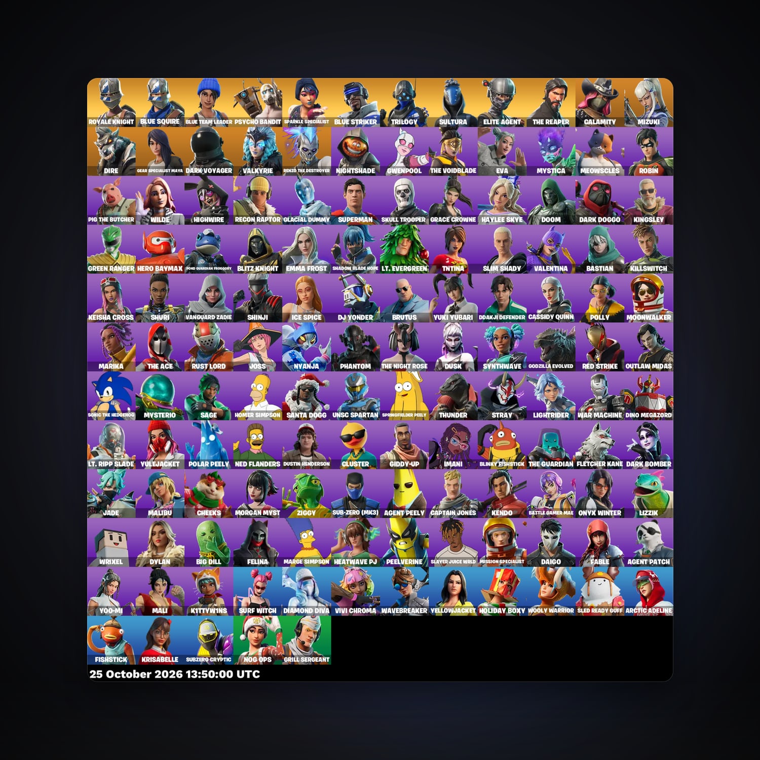 Fortnite account with Calamity & Mizuki — 137 skins — 600 V-Bucks — lvl 2573 — HabibiAccounts