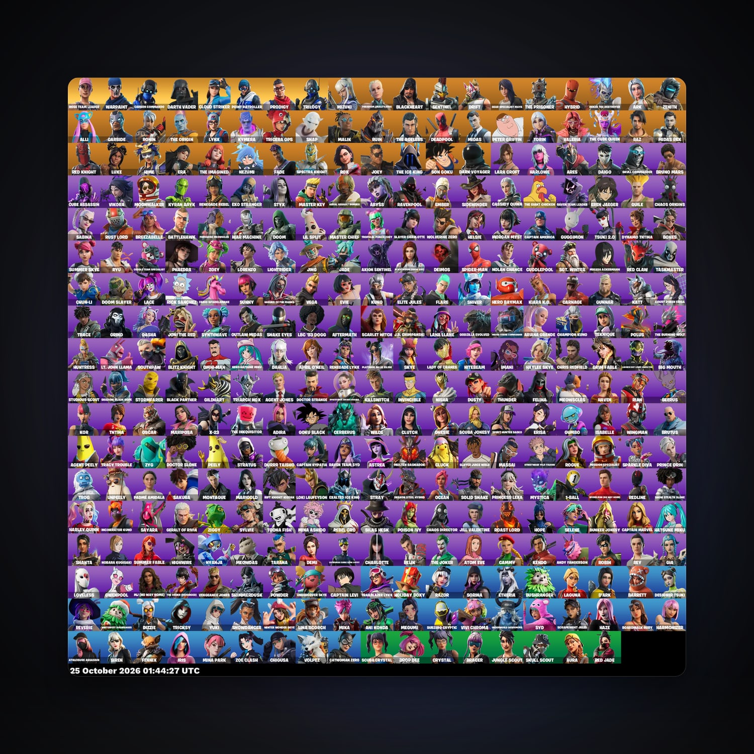 Fortnite account with Rose Team Leader & Warpaint — 340 skins — 450 V-Bucks — lvl 2233 — HabibiAccounts