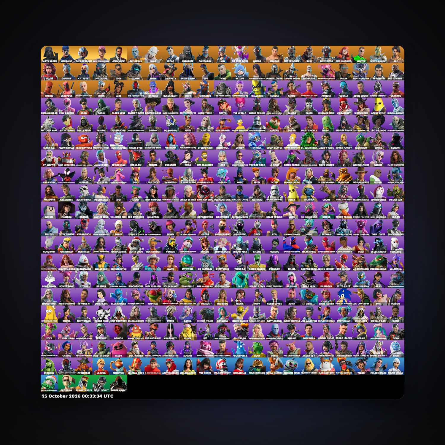 Midas · Warpaint | 404 Skins | 2.1K V-Bucks | Level 4052 | 295 Wins