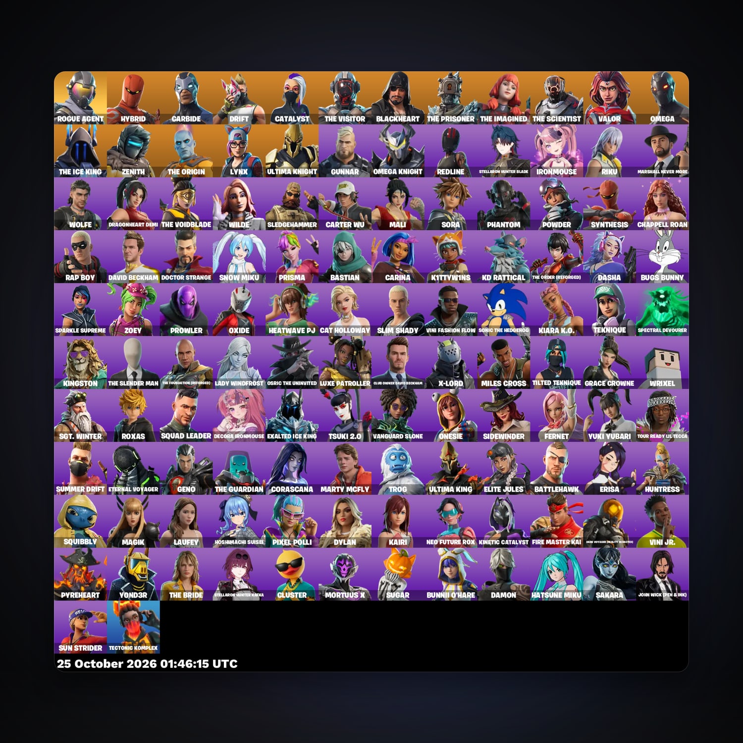 Fortnite account with Omega & Carbide — 122 skins — 300 V-Bucks — lvl 1440 — HabibiAccounts