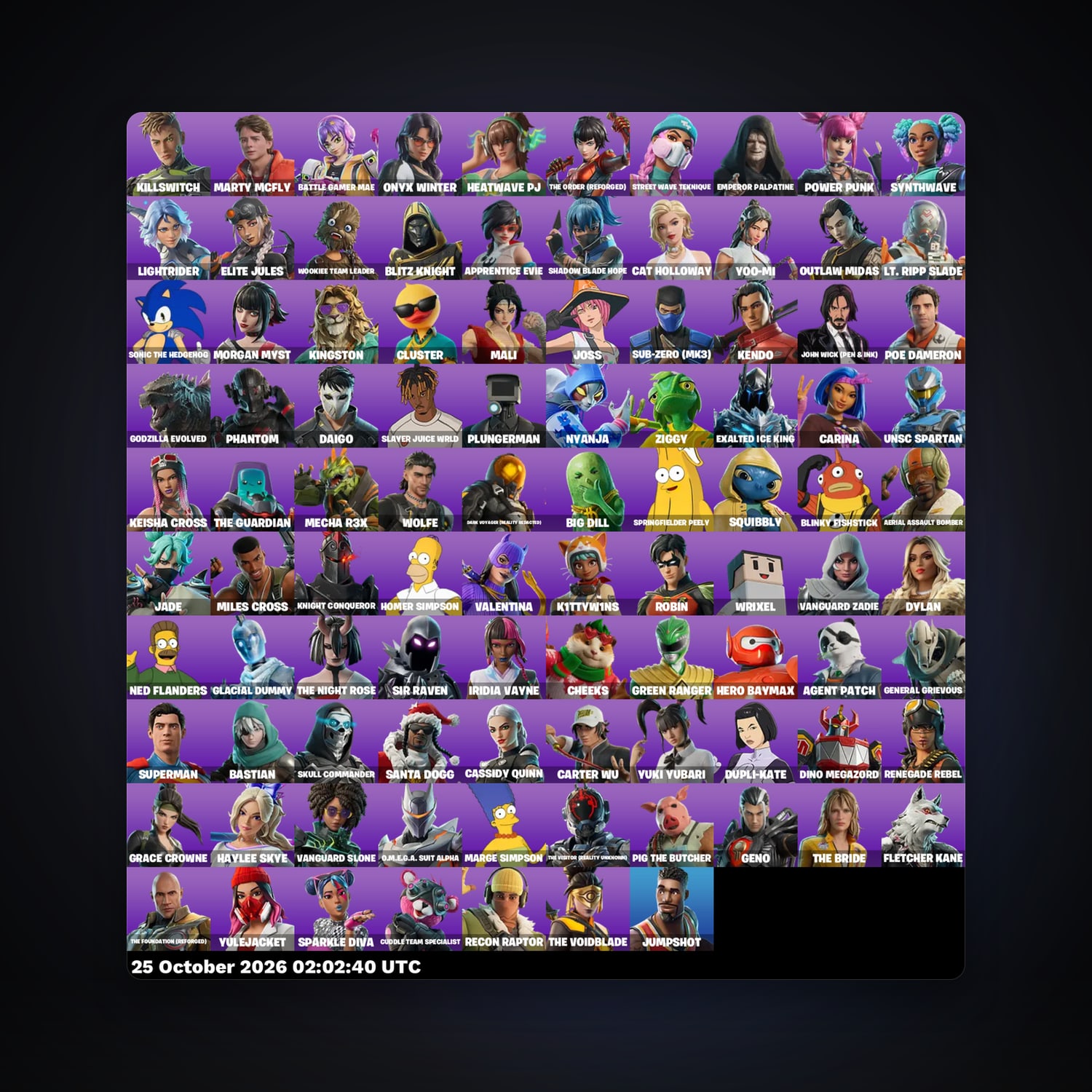 Fortnite account with Emperor Palpatine & Killswitch — 97 skins — 800 V-Bucks — lvl 2174 — HabibiAccounts