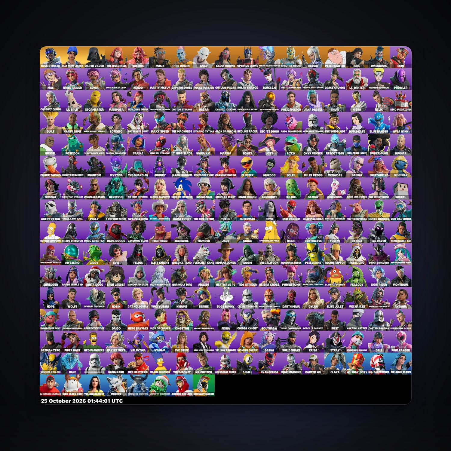 Fortnite account with The Imagined & Valeria — 263 skins — 200 V-Bucks — lvl 2634 — HabibiAccounts