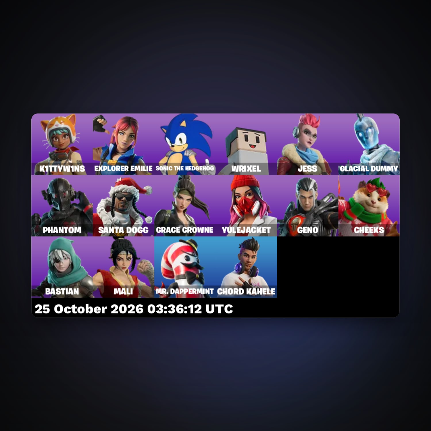 Fortnite account with Sonic the Hedgehog & Santa Dogg — 16 skins — 600 V-Bucks — lvl 368 — HabibiAccounts