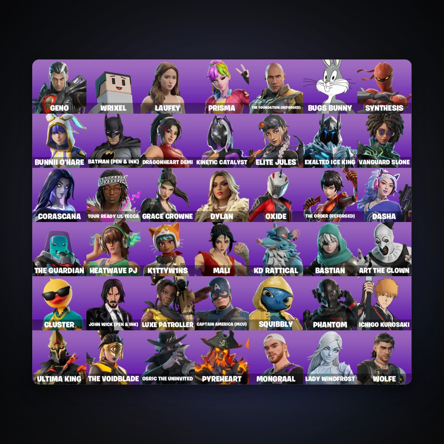 Fortnite account with Laufey & Batman (Pen & Ink) — 45 skins — 800 V-Bucks — lvl 424 — HabibiAccounts