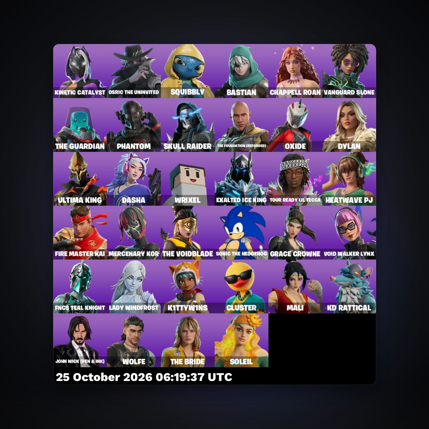 Fortnite account with Chappell Roan & Kinetic Catalyst — 34 skins — lvl 292 — HabibiAccounts