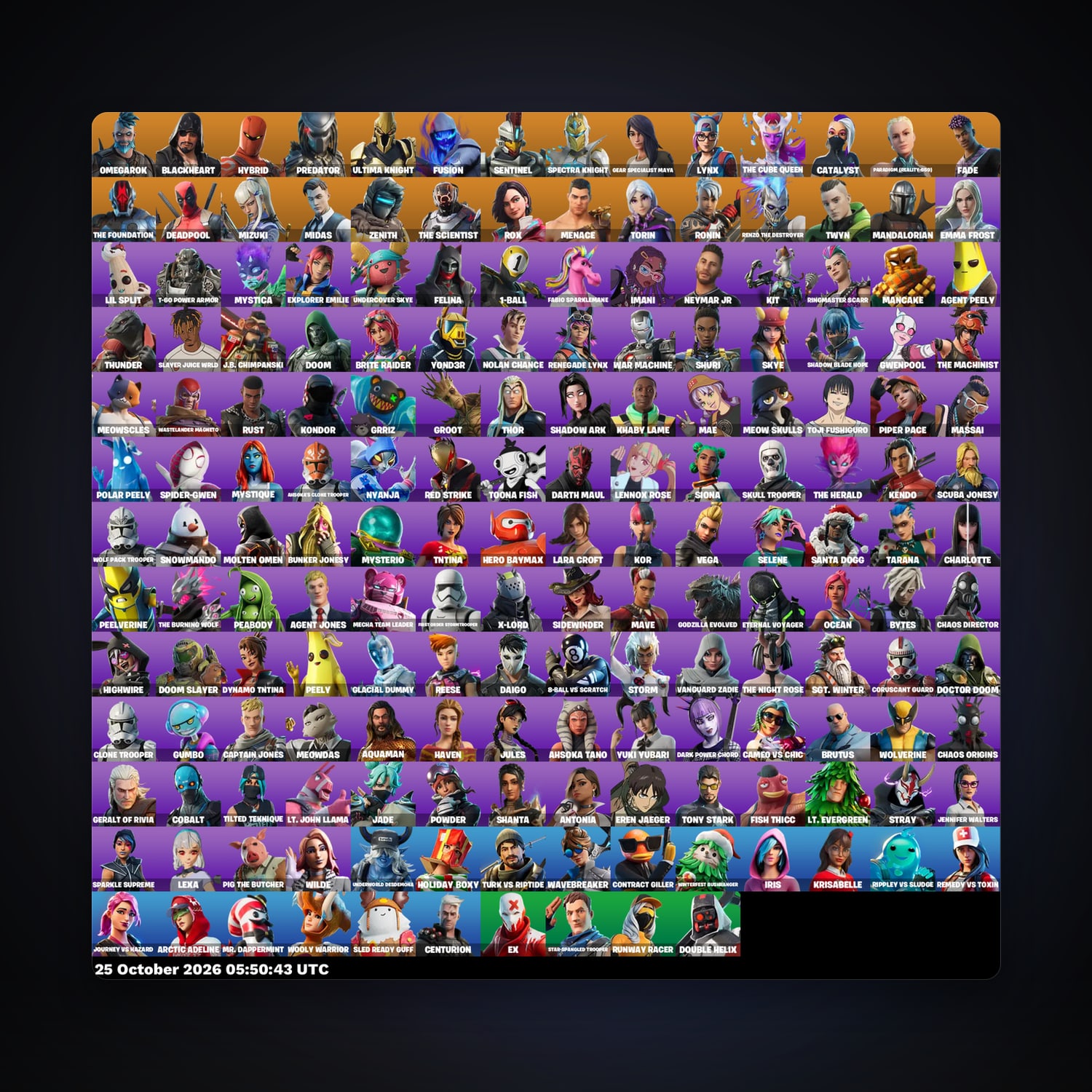 Fortnite account with Omegarok & Blackheart — 178 skins — 950 V-Bucks — lvl 2291 — HabibiAccounts