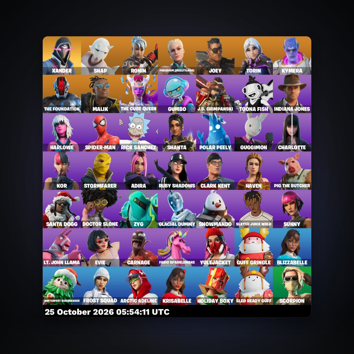 Fortnite account with Snap & Ronin — 49 skins — 1.3K V-Bucks — lvl 1553 — HabibiAccounts