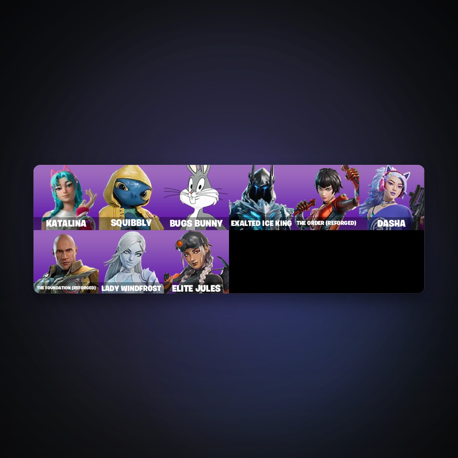 Fortnite account with Katalina & Squibbly — 9 skins — lvl 252 — HabibiAccounts