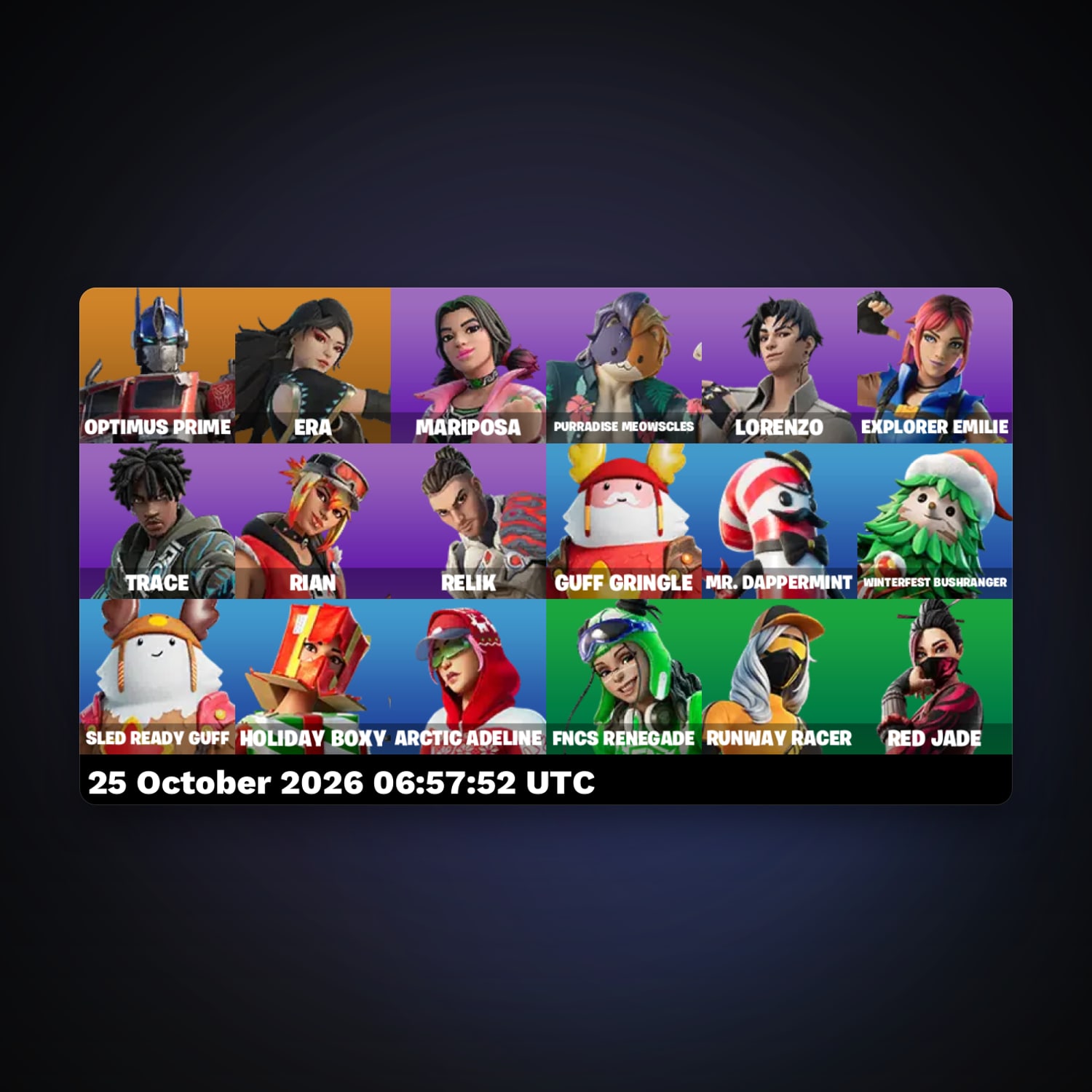 Fortnite account with Optimus Prime & Era — 18 skins — 350 V-Bucks — lvl 462 — HabibiAccounts