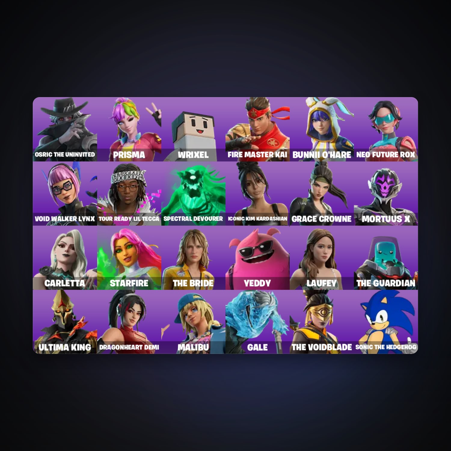 Fortnite account with Tour Ready Lil Tecca & Iconic Kim Kardashian — 26 skins — lvl 84 — HabibiAccounts