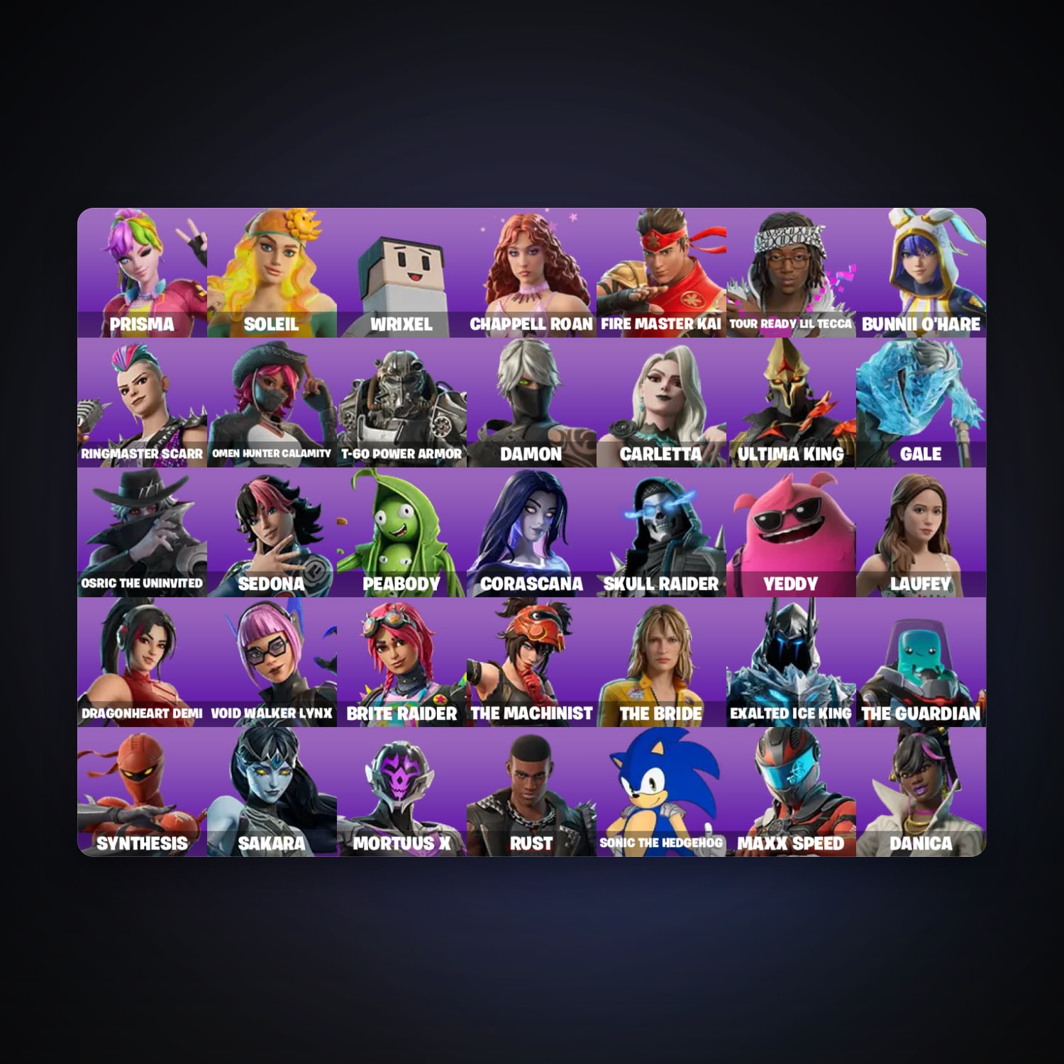 Fortnite account with Chappell Roan & Tour Ready Lil Tecca — 37 skins — 50 V-Bucks — lvl 145 — HabibiAccounts