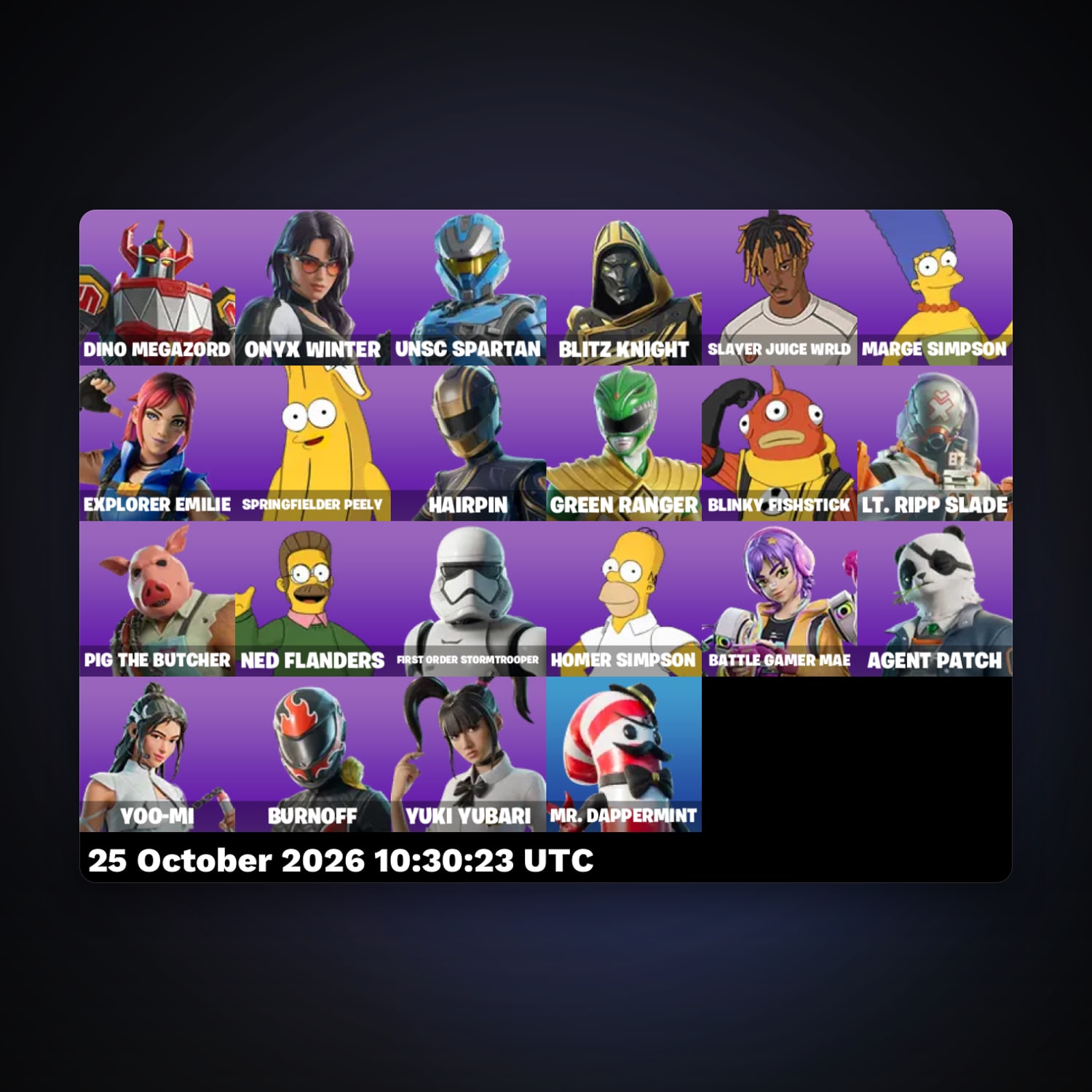 Fortnite account with UNSC Spartan & Slayer Juice WRLD — 22 skins — 800 V-Bucks — lvl 466 — HabibiAccounts
