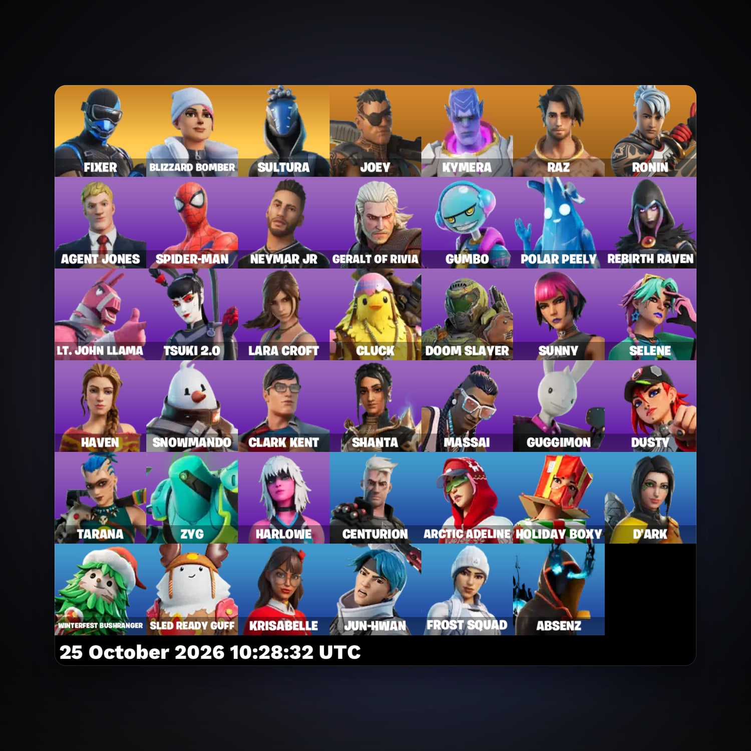 Fortnite account with Joey & Kymera — 41 skins — 1.3K V-Bucks — lvl 704 — HabibiAccounts