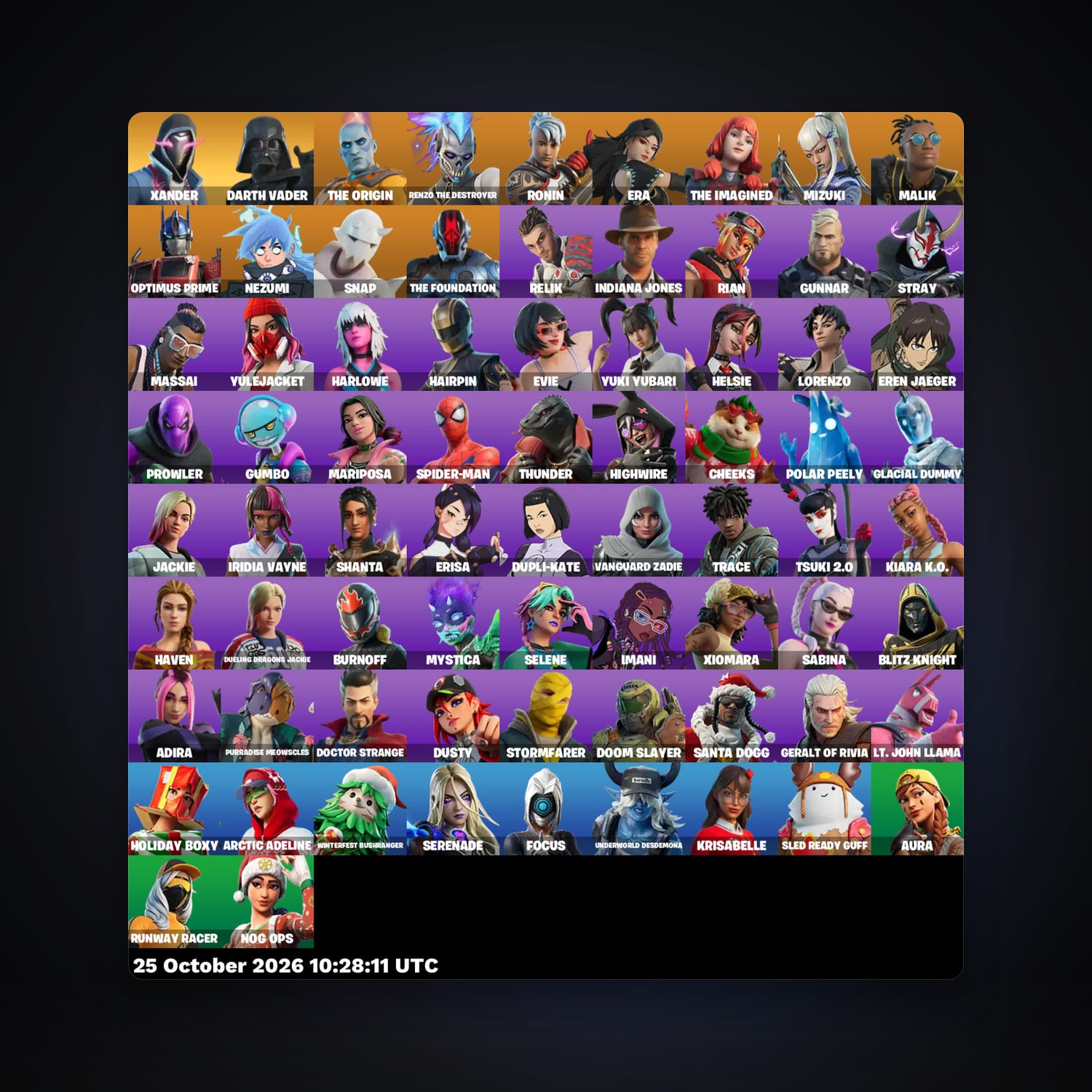 Fortnite account with The Origin & Renzo the Destroyer — 74 skins — 200 V-Bucks — lvl 4777 — HabibiAccounts