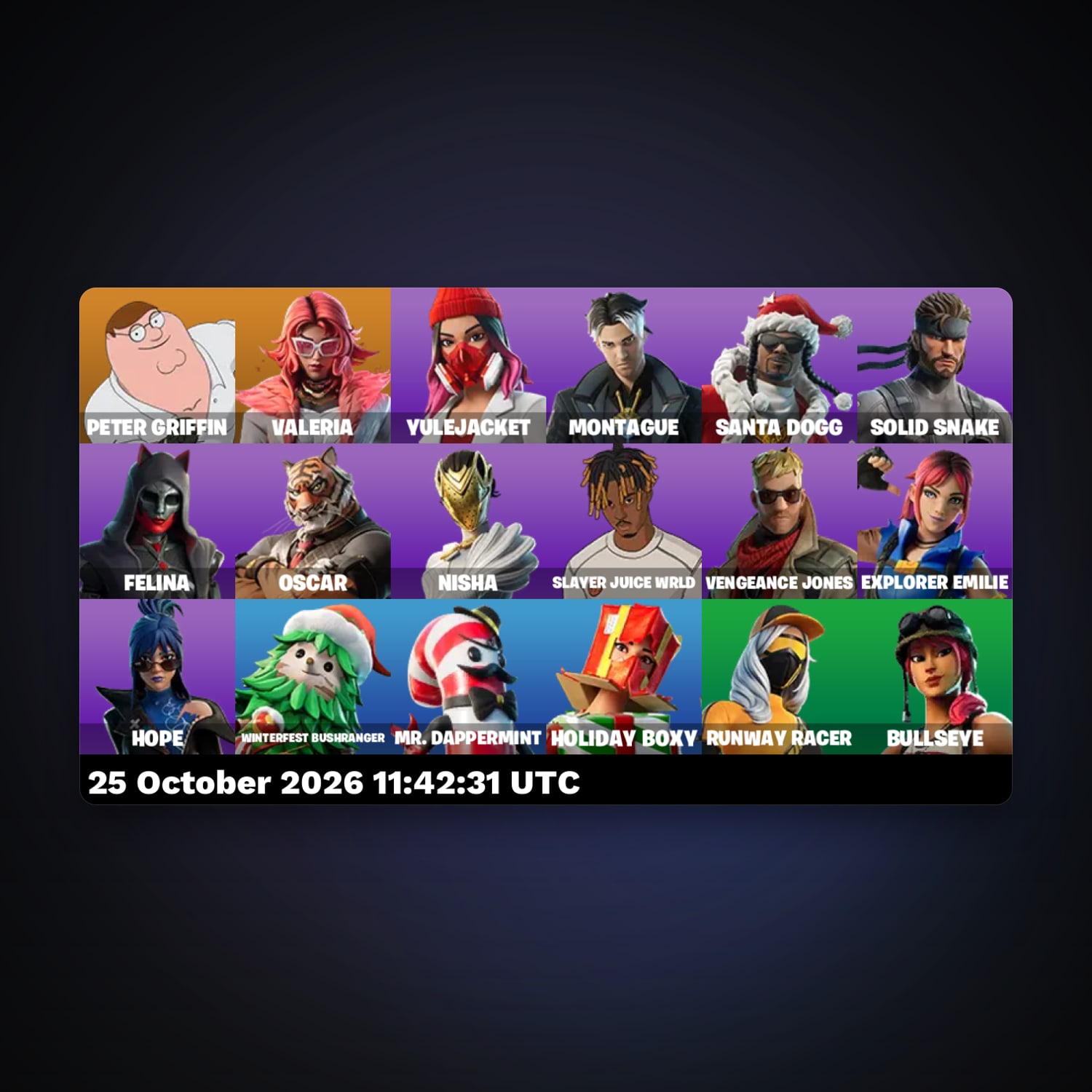 Fortnite account with Peter Griffin & Valeria — 18 skins — 50 V-Bucks — lvl 1545 — HabibiAccounts